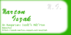 marton iszak business card